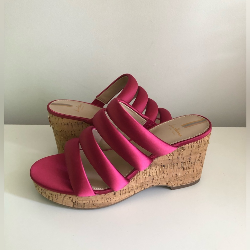 NEW Sam Edelman Yuki Wedge Sandals Fuschia